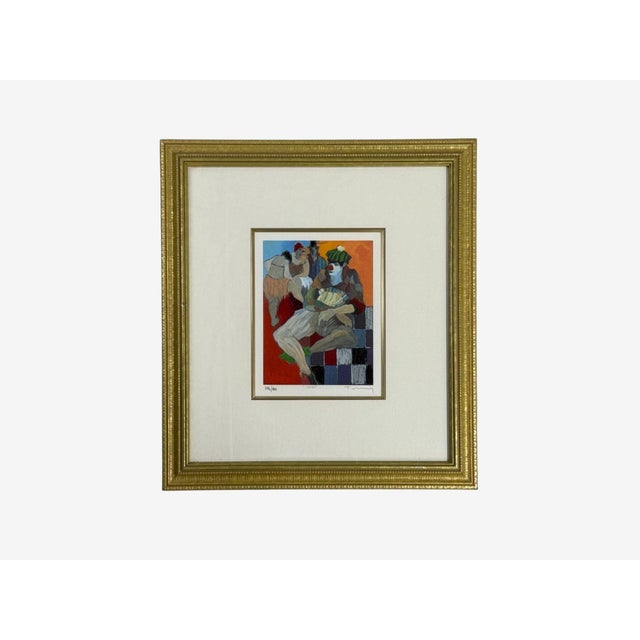 Itzchak Tarkay, Limited Edition Framed Lithograph, Titled "The Clown," Signed and Dated, 2000s A lovely example of...