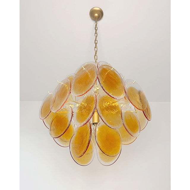 Vintage Italian Amber Murano Glass Chandelier, 1990s For Sale - Image 13 of 18