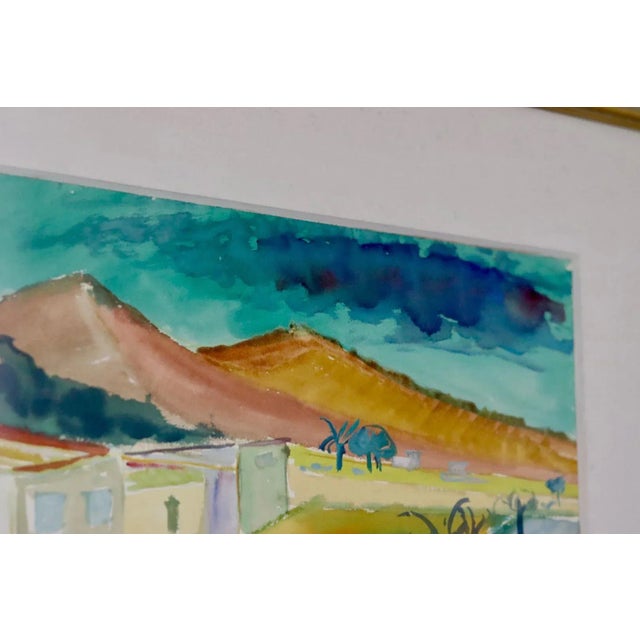 Swedish Mid-Century Original Watercolour Painting "Street" by Jonne Bergström 1952--Vintage & Framed A beautiful...