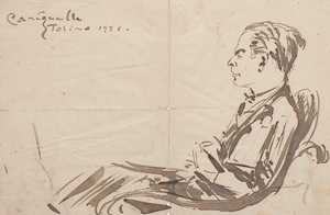 Francesco Cangiullo, Portrait of Felice Casorati, China Ink Drawing, 1921