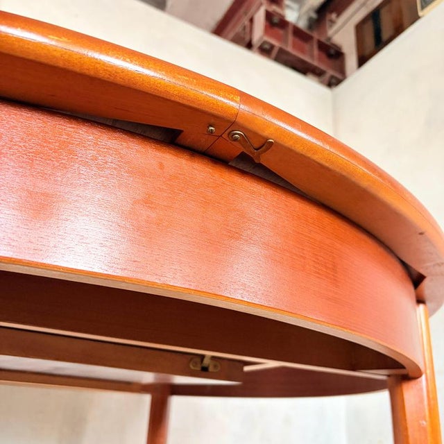 Mid-Century Danish Teak Round Extending Dining Table, 1960s For Sale - Image 9 of 11