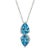 Swiss Blue Topaz Drop Dainty Necklace, Pear Cut Blue Gemstone Necklace For Sale