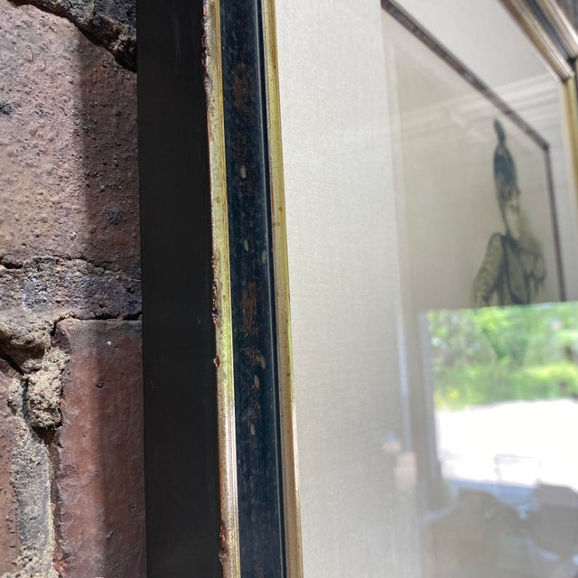 Wood Edgar Chahinr Signed Portrait of Lady Framed Art For Sale - Image 7 of 8