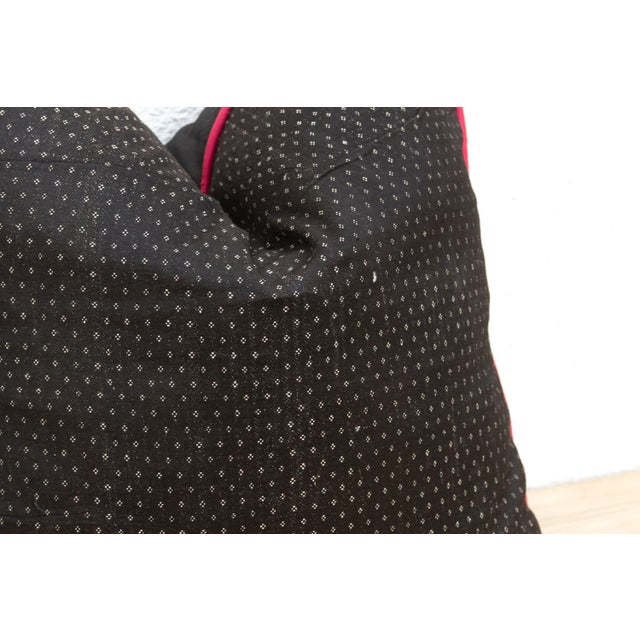 Traditional Vana Black Dotted Ahir Handloom Pillow For Sale - Image 3 of 6