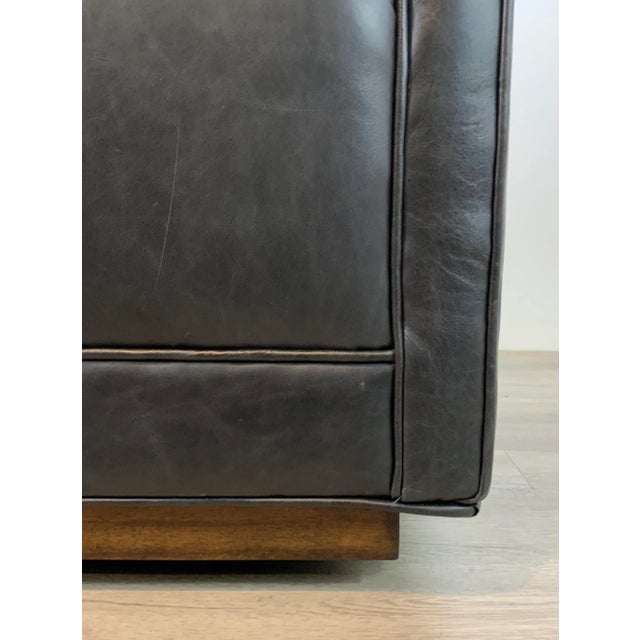 Modern Square Back Black Leather Swivel Chairs Pair For Sale In Atlanta - Image 6 of 9
