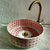 Moroccan Moroccan Modern Hearts Pink Ceramic Vessel Sink With Brass Drain For Sale - Image 3 of 9