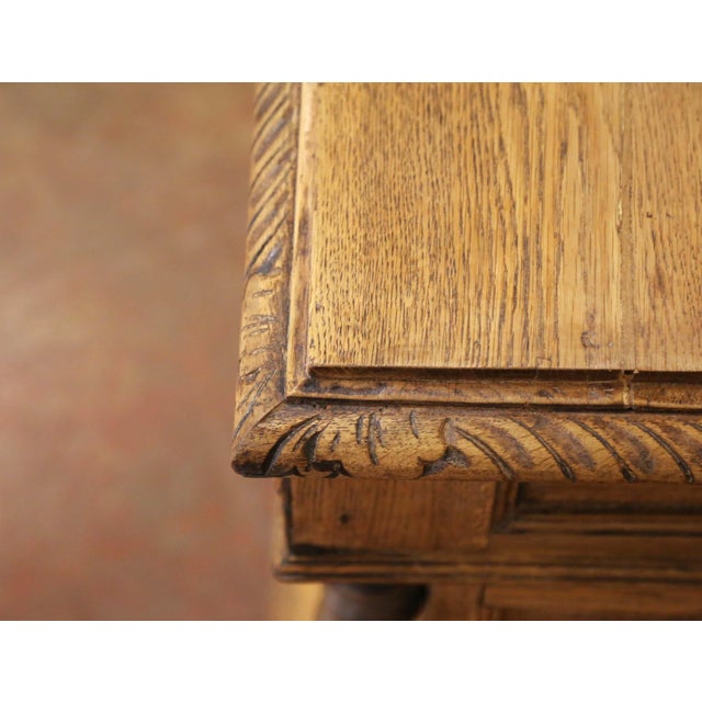 Mid 19th Century 19th Century French Henri II Bleached Oak Buffet With Carved Harvest Motifs For Sale - Image 5 of 17