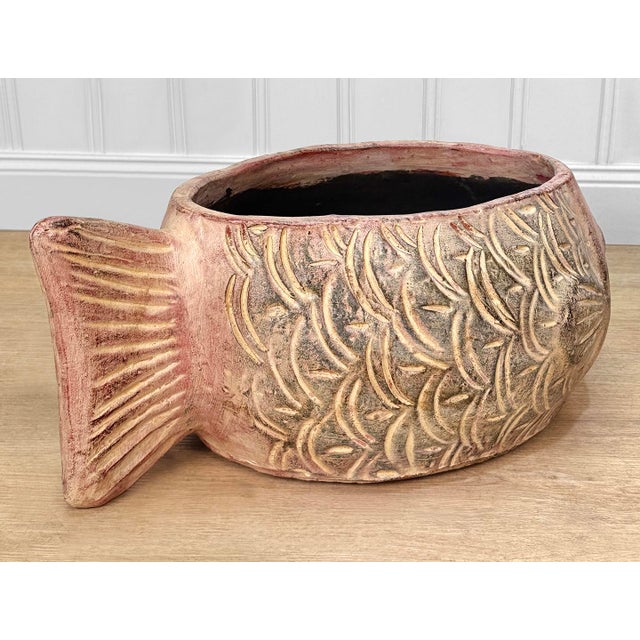 1980s Vintage 22" Italian Terracotta Fish Planter For Sale - Image 5 of 9