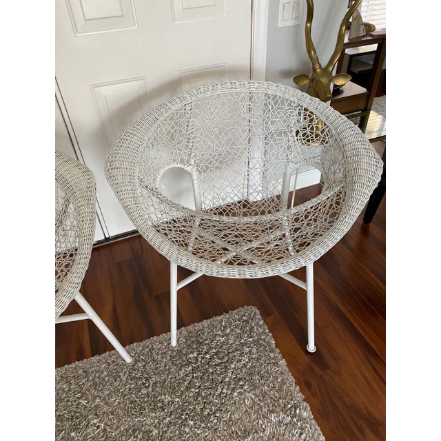 1960s Mid-Century Modern Clamshell Spaghetti Chairs - a Pair For Sale - Image 4 of 10