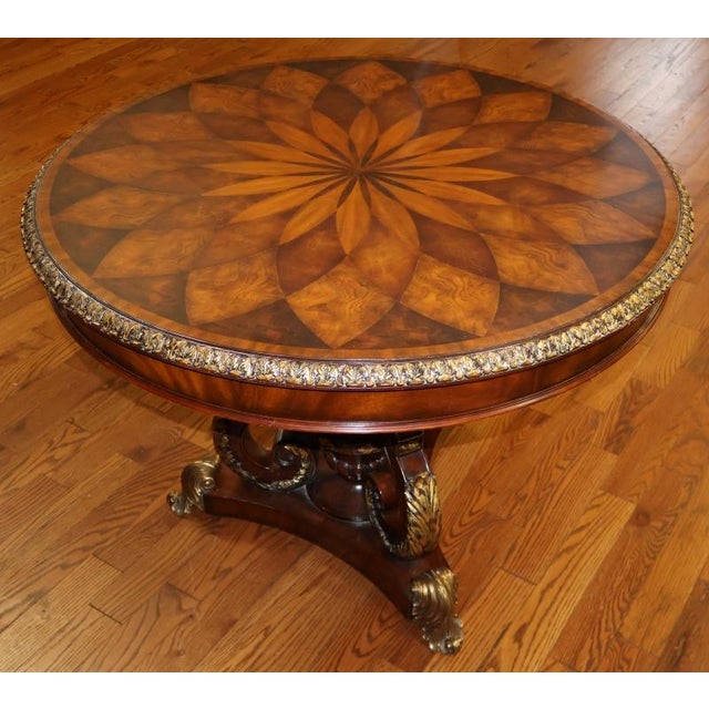 Maitland - Smith Maitland Smith Spiro Mixed Wood and Metal Entry Center Table For Sale - Image 4 of 12