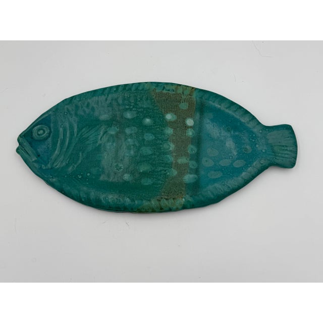 Midcentury Modern Pottery Decorative Fish Lucite Stand For Sale - Image 9 of 9