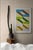 Contemporary Mixed Media Painting With Cool Tones For Sale - Image 3 of 5