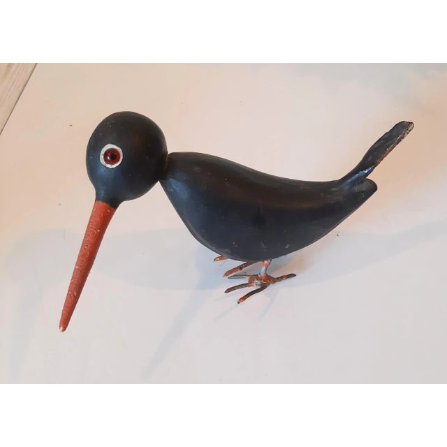 Folk Art Wooden Blackbird Crow Bird For Sale - Image 11 of 11