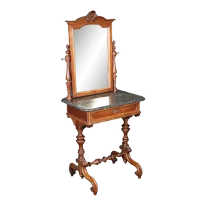 Antique Carved Victorian Marble Top Wash Stand