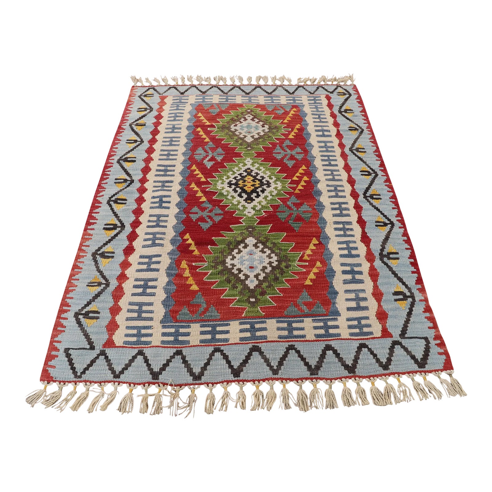 1960s Tribal Red Hand Knotted Kilim Rug Chairish