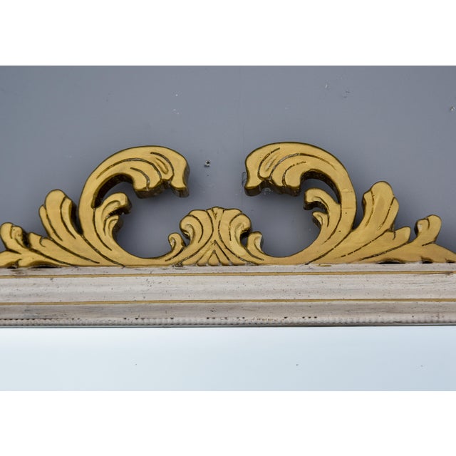 Wood Mid-Century French Neoclassical Style Carved Giltwood and Painted Mirror For Sale - Image 7 of 10
