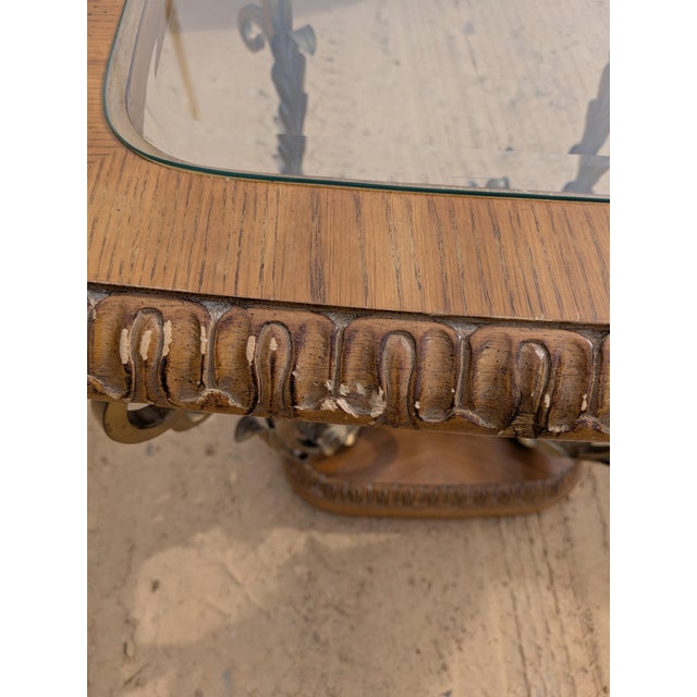Mid-Century Modern 1980s Bernhardt Side/End Table With Glass Top. For Sale - Image 3 of 6