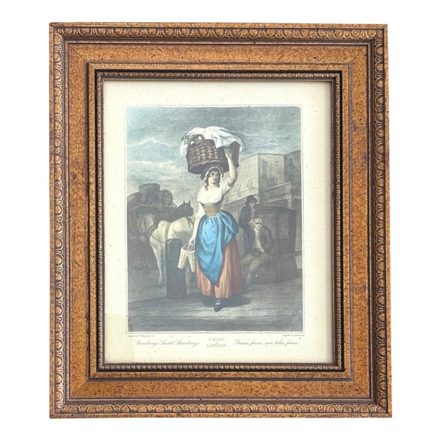 Vintage Print from Wheatley Cries of London: "Strawberrys, Scarlet Strawberries" For Sale