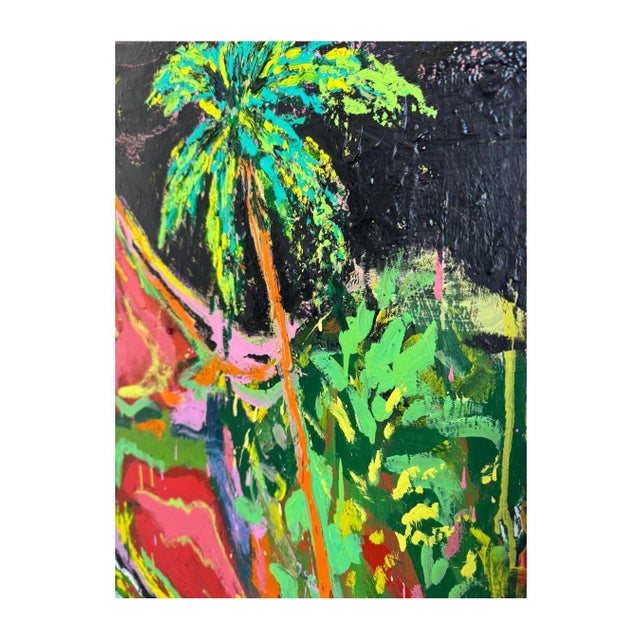 Contemporary Paradise, Contemporary Oil Landscape Text Painting by Matt Higgins For Sale - Image 3 of 8