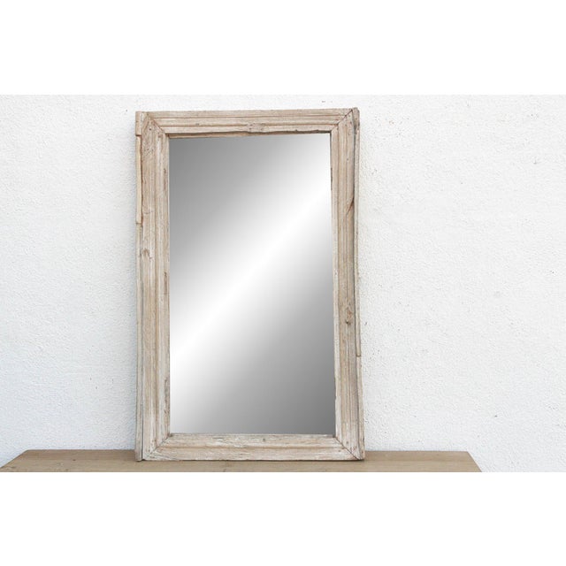 Robust Framed Architechural Salvage Teak Mirror For Sale - Image 4 of 7