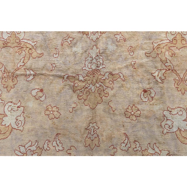 Antique Turkish Oushak Rug Size: 13'0" × 22'3" (396 × 678 cm) Antique Oushak rugs belong to the crème de la crème of...