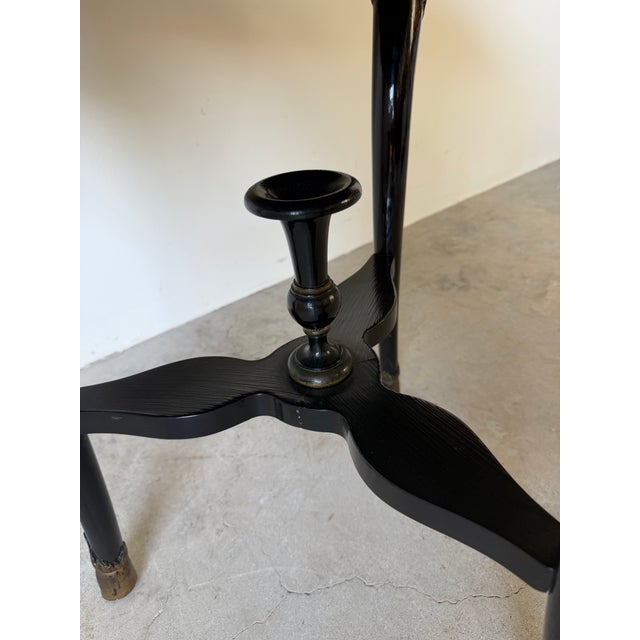 Vintage Baker French Empire Regency Style Accent Table With Brass Trim & Ram Head Legs For Sale - Image 11 of 18