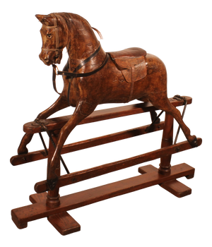 Polychrome Wooden Rocking Horse, 1800s