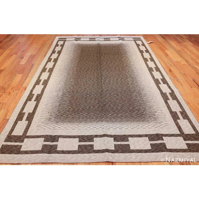 Mid-Century Modern Nazmiyal Collection Reversible Vintage Double Sided Swedish Kilim Rug For Sale - Image 3 of 8