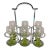 Vintage Chrome Farberware Drink Caddy and Green Bormioli Rocco Cordial Glasses- 7 Pieces For Sale