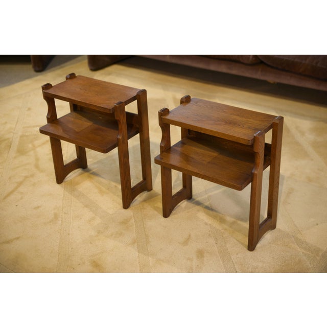 Wood Bedside Tables by Guillerme and Chambron for Votre Maison, 1960s, Set of 2 For Sale - Image 7 of 13