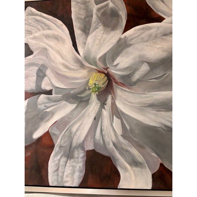 Framed Oil on Canvas Magnolia by Shelly Gurton Titled "Margaux" For Sale - Image 10 of 11