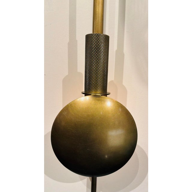 Revelation Modern Antique Brass Polar Sconces Pair For Sale - Image 4 of 6