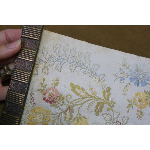 Vintage Floral Embroidered Silk Needlepoint Bell Pull Tapestry 67" For Sale - Image 11 of 15