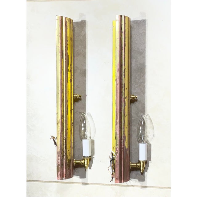 One of a Kind Pair of Joseph Malekan Repurposed Solid Bronze Sconces For Sale - Image 11 of 14