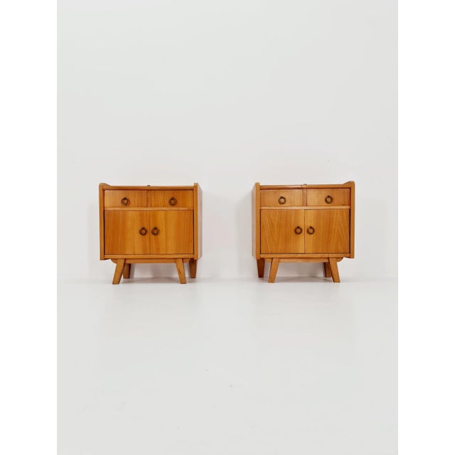 Mid-Century German Ash and Teak Nightstands from WK Möbel, 1960s, Set of 2 For Sale - Image 3 of 11