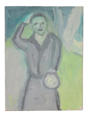 Arthur J. Krakower "Uncle Jack, Central Park" Original Oil on Canvas c.2000