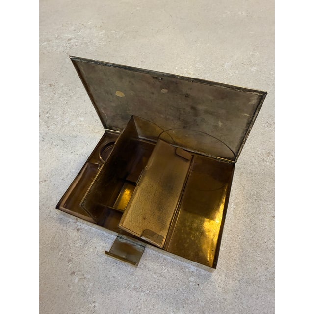 1970s Multi Compartment Brass Box For Sale - Image 5 of 9