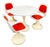 Tulip Chairs and Table in Plastic, 1970s, Set of 4 For Sale