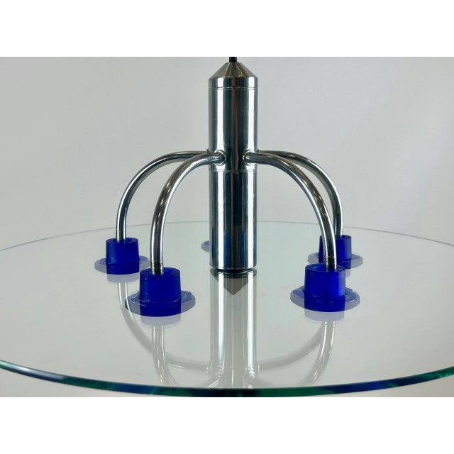 Blue Postmodern Pendant Lamp, 1990s For Sale - Image 8 of 16