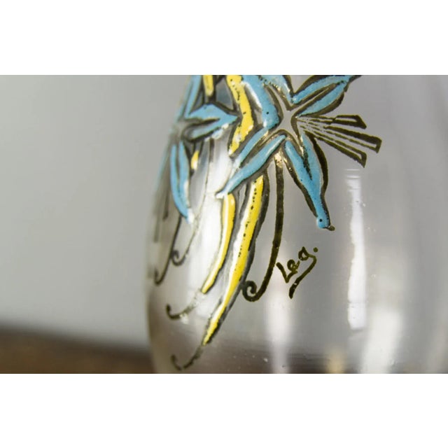 Antique French Enameled Glass Vases from Legras, Set of 2 For Sale - Image 11 of 18