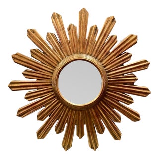 Italian Carved and Giltwood Sunburst Mirrors For Sale