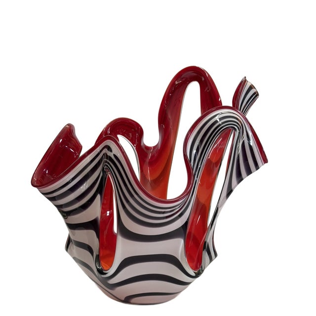 Glass 1970s Hand -Blown Art Glass Vase in 'Erupt' Pattern by Jozefina for Krosno Poland For Sale - Image 7 of 14