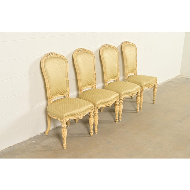 Karges Furniture Karges French Regency Louis XVI Cream Lacquered Dining Chairs, Set of Four For Sale - Image 4 of 15