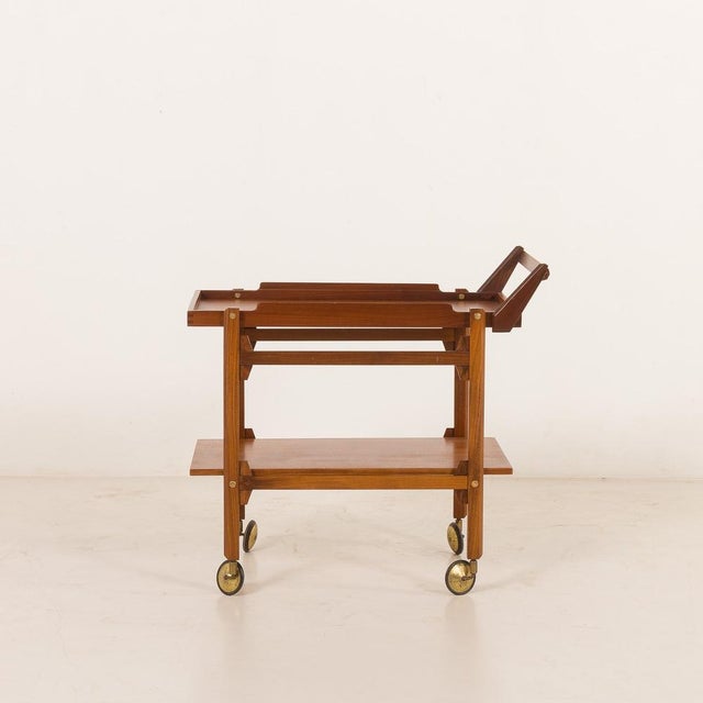 Mid-Century Scandinavian Teak Bar Cart, 1960s For Sale - Image 6 of 18