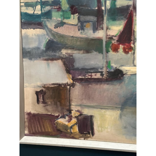 Finn Hillerup, Port, 1960s, Oil Painting on Canvas, Framed For Sale - Image 8 of 18