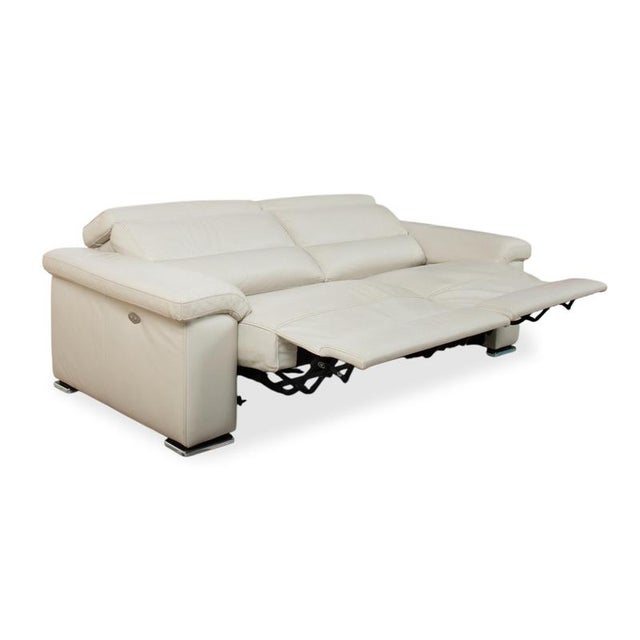 Cream Leather 3-Seater Sofa from Natuzzi For Sale - Image 6 of 18