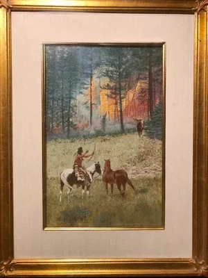 Inferno's Bounty, Noel Daggett Gouche on Board, Signed