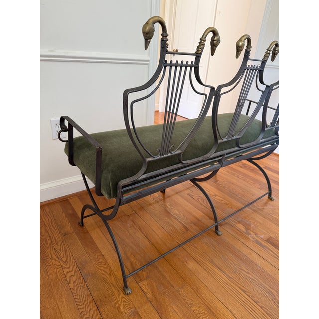 Maison Jansen Swan Head Lyre Back Settee For Sale In Miami - Image 6 of 11