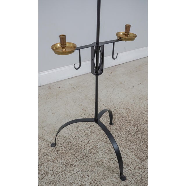 Primitive Iron & Brass Adjustable Height Floor Candle Holder Chairish