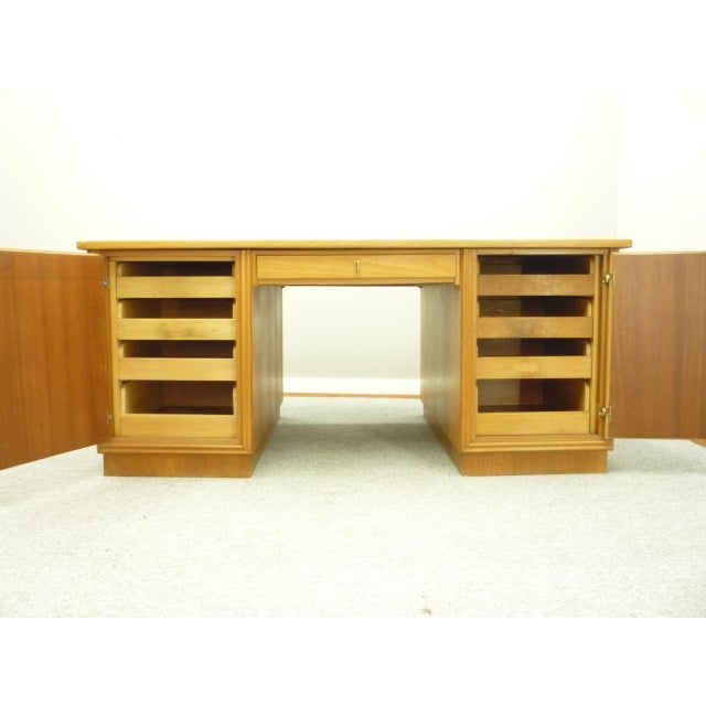 1930s Large Art Deco Walnut Executive Partner Desk, 1930s For Sale - Image 5 of 18